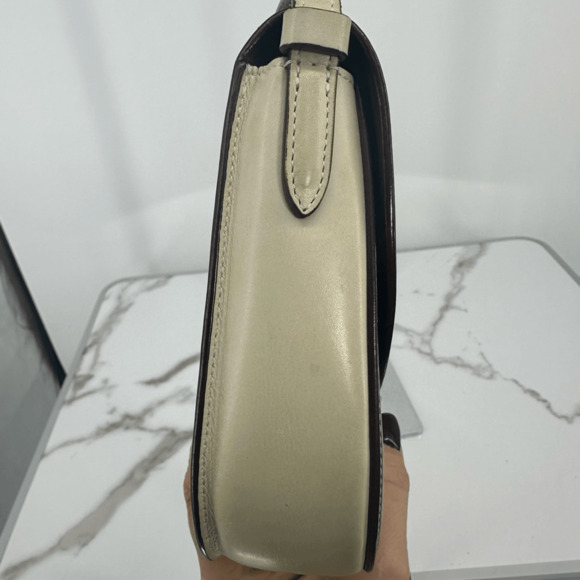 Celine 2016 Phoebe Philo Trotteur Crossbody Flap Bag Two Tone Beige Brown - Picture 3 of 16